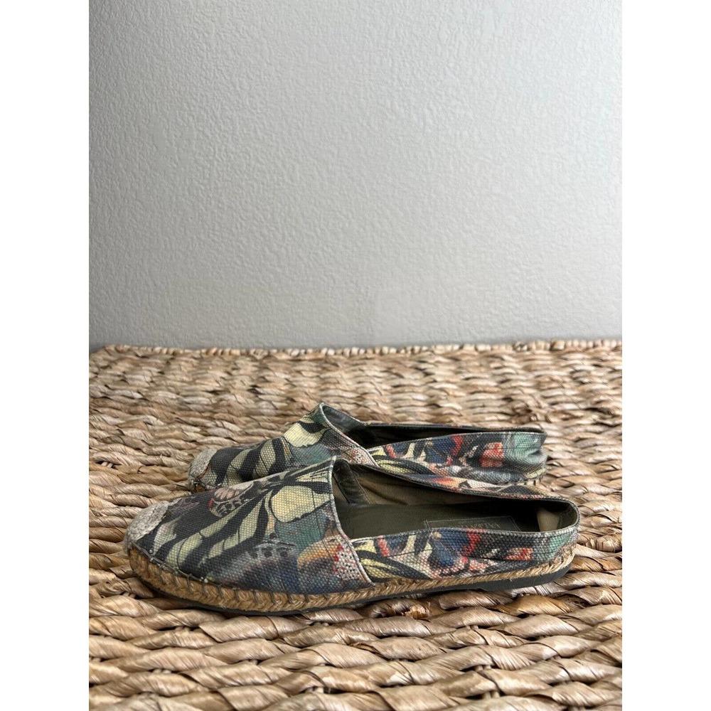 Valentino Women's Multicolor Butterfly Print Canvas Espadrille Flats Size 37